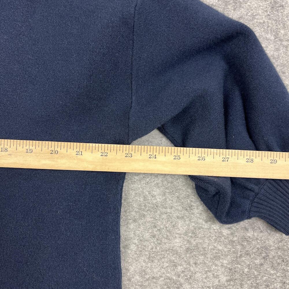 AVARA Sweater Womens M Blue V Neck Pullover Puff 3/4 Sleeve Relaxed Preppy - Picture 6 of 15
